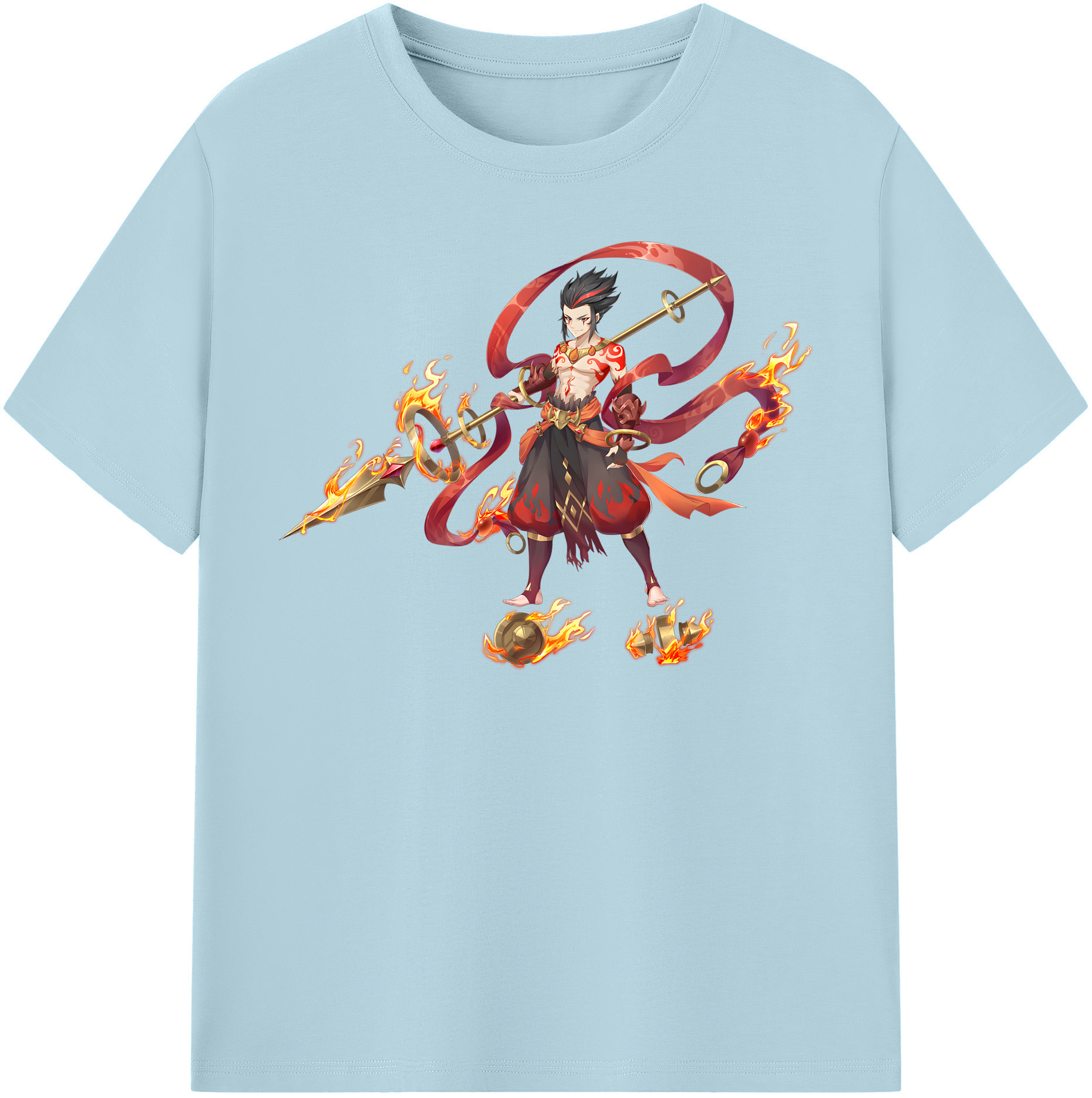 （画像用） Ne Zha 2 ナタ 魔童の大暴れ 綿100％半袖Tシャツ（フロントプリント）